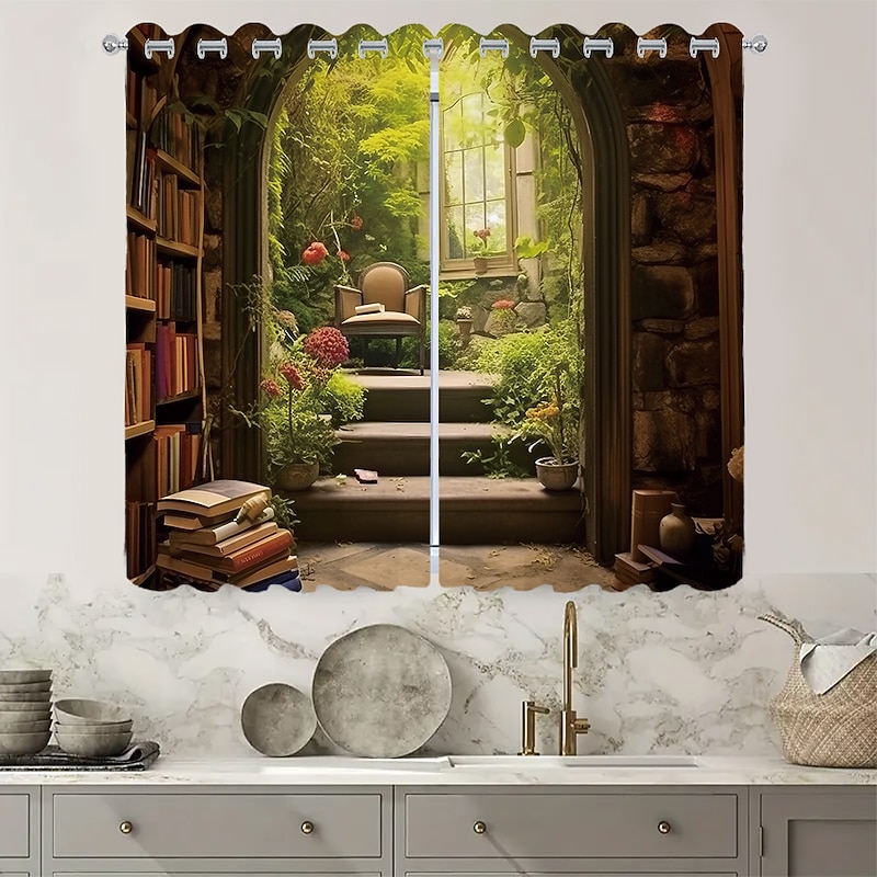 2 Panels Fantasy Room Curtain Drapes Blackout Curtain For Living Room Bedroom Kitchen Window Treatments Thermal Insulated Room Darkening2