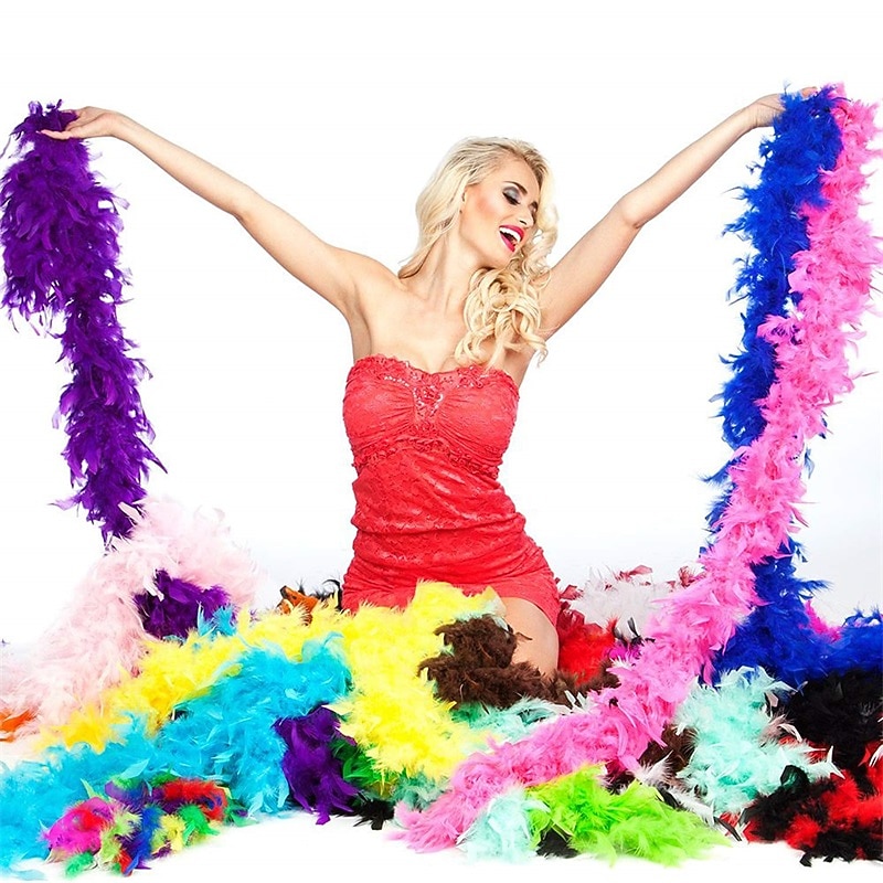 2 Size Long Chandelier Feather Scarf In 10 Colors Perfect For Parties Weddings And Clothing3