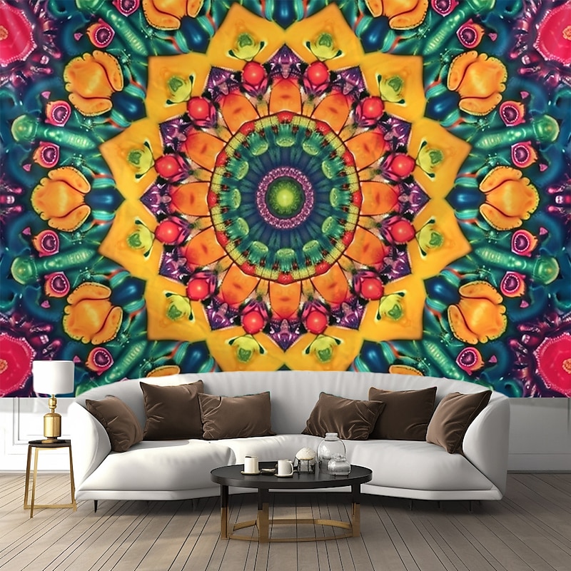 Mandala Bohemian Hanging Tapestry Hippie Wall Art Large Tapestry Mural Decor Photograph Backdrop Blanket Curtain Home Bedroom Living Room Decoration3