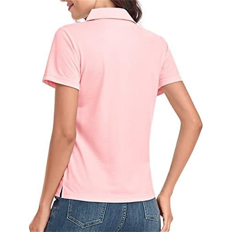 Polo T shirt Tee Women's Black White Pink Solid Color Basic Daily Daily Shirt Collar Regular Fit S4