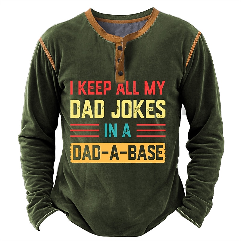 Men's Graphic Letter Henley Shirt Long Sleeve 3D Print Fashion Daily Casual Casual Holiday Going out Spring &  Fall Deep Purple Black Army Green Dark Blue Henley Henley T-Shirt3