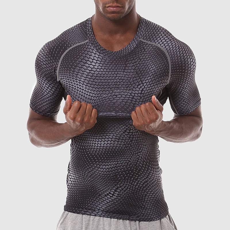 Men's T shirt Tee Gym Shirt Compression Shirt Training Shirt Men Tops Crew Neck Short Sleeve Sports & Outdoor Vacation Going out Casual Daily Quick dry Moisture Wicking Breathable Soft Plain Light