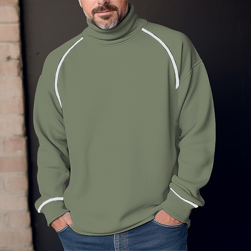 Men's Waffle Tee Waffle Shirt T Shirt Tee Top Long Sleeve Turtleneck Spring & Fall Color Block Fashion Designer Basic Patchwork Vacation Street Going out Dark Grey White Navy Blue Top Tee for Men3