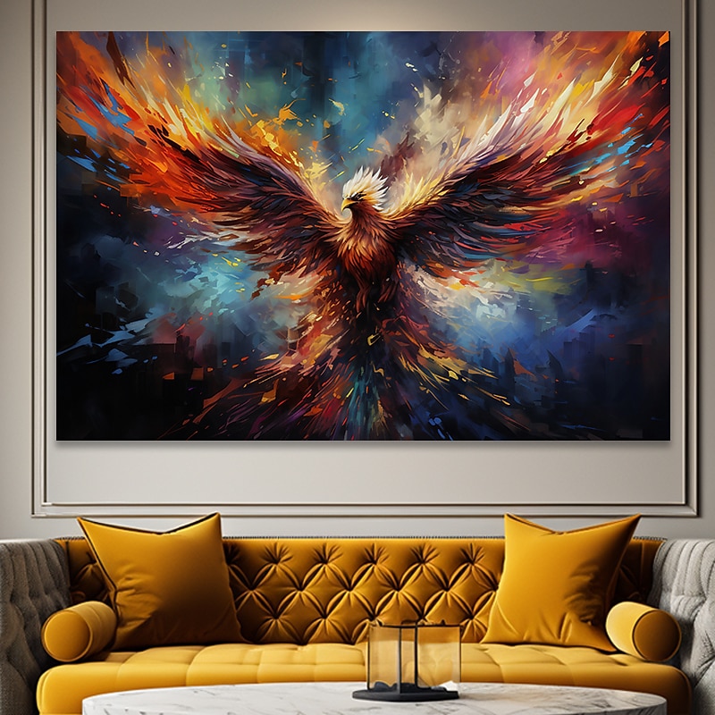 Animals Wall Art Canvas Flaming Phoenix Prints and Posters Pictures Decorative Fabric Painting For Living Room Pictures No Frame3