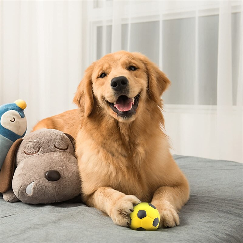 Latex Rubber Dog Toy Balls Chew Toy Puppy Teething Toys for Small Medium Dogs Squeaky Interactive Chew Sound Fetch Play2