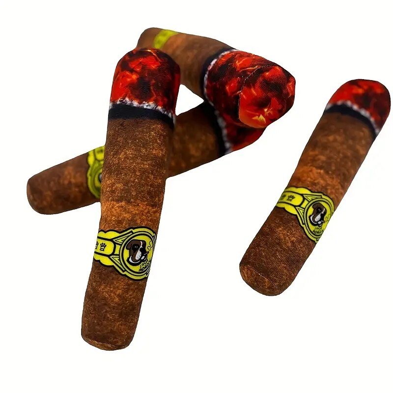 1pc Plush Cigar Squeaky Dog Toys Funny Cute Dog Gifts2