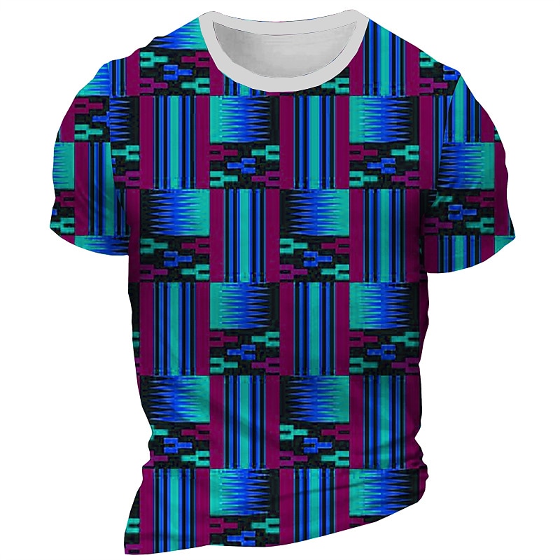 Men's Graphic T Shirt Short Sleeve T shirt 3D Print Crew Neck Shirt Daily Designer Retro Vintage Sports Outdoor Holiday Going out Yellow Blue Dark Green Spring & Summer Clothing Apparel S M L XL 2XL3