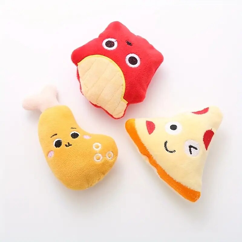 1/3pcs Food Design Pet Grinding Teeth Plush Toy Durable Chew Toy For Dog Interactive Supply2
