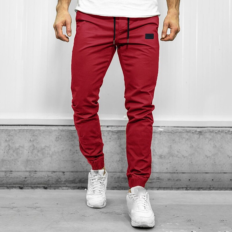 Men's Sweatpants Joggers Trousers Drawstring Elastic Waist Elastic Cuff Plain Comfort Breathable Casual Daily Holiday Sports Fashion ArmyGreen Black3