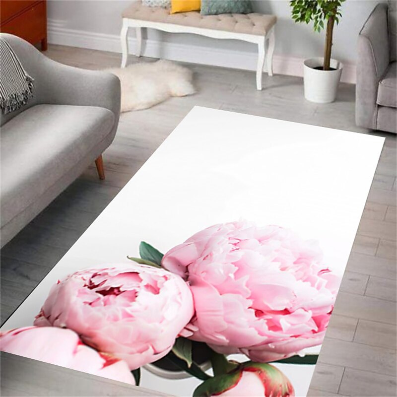 Peony Flower Area Rug Kitchen Mat Non-Slip Oil Proof Floor Mat Livingroom Rug Indoor Outdoor Mat Bedroom Decor Bathroom Mat Entrance Rug Door Mat2