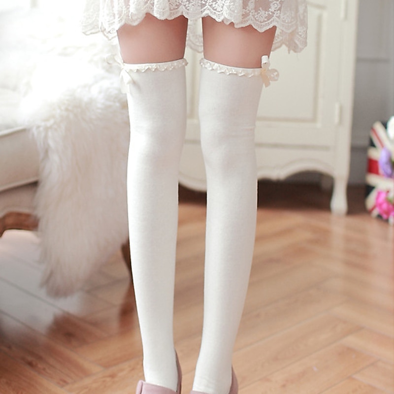 Women's Stockings Wedding Work Holiday Retro Cotton Sexy Lolita Cute 1 Pair2