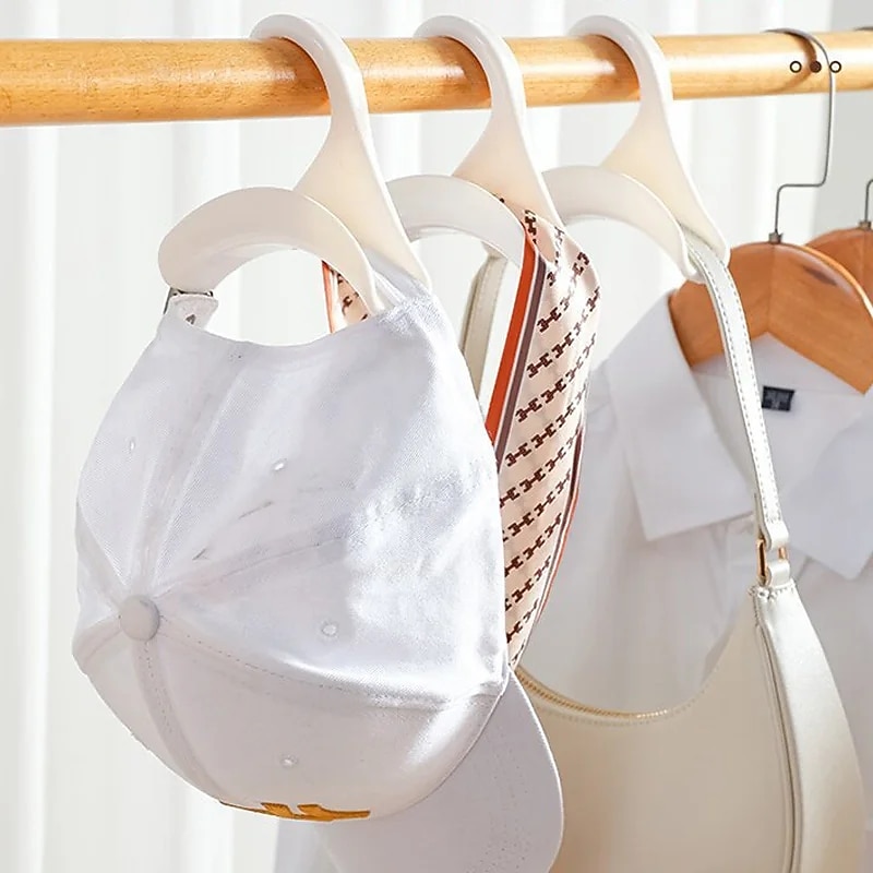 5PCS Closet Multifunctional Hangers Handbag Organizer Hook Closet Rod Hanging Storage Rack Hat Scarf Shawl Tie Storage Rack2