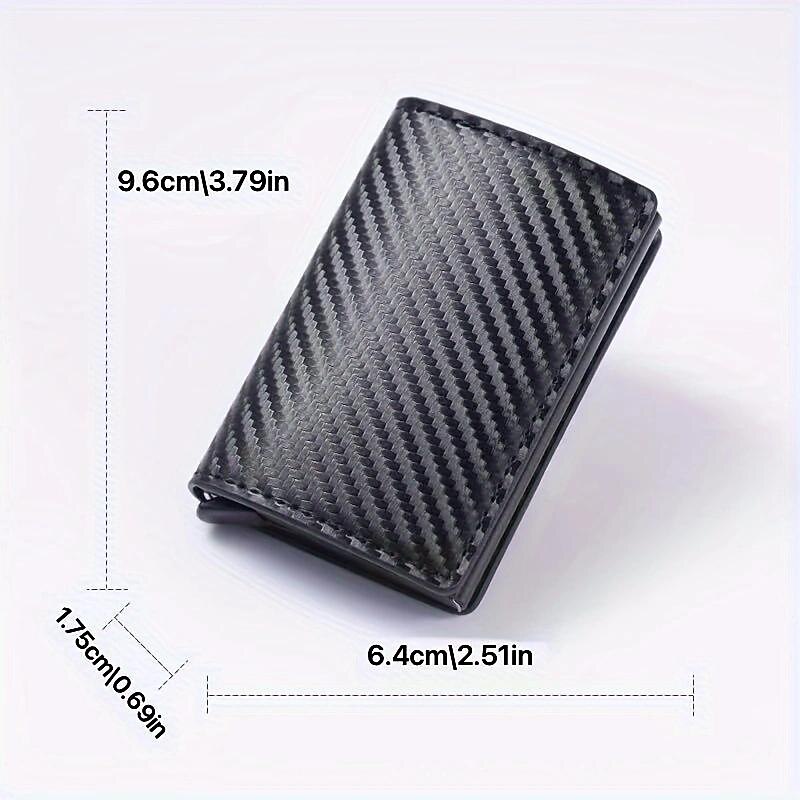 8-cards Men's Wallet Card Holder, Minimalist, RFID Anti-theft Scan Pop-up Aluminum Alloy Card Box2