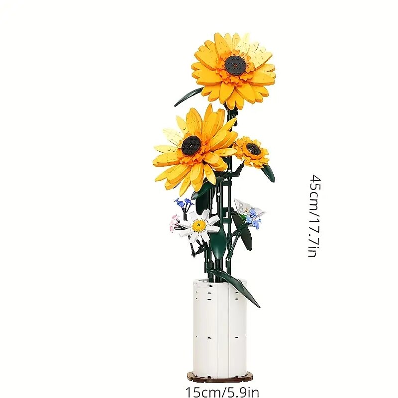 Women's Day Gifts 821pcs Sunflower Bouquet Puzzle Model Building Blocks Gifts For Girls  for her Mother's Day Gifts for MoM2