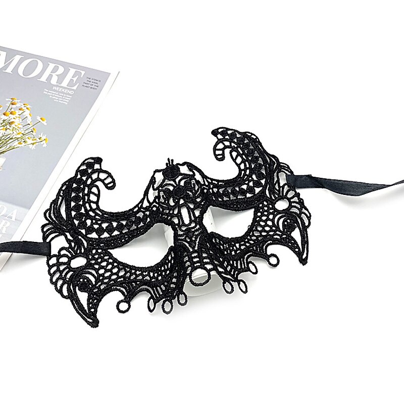 9 Pcs Adult Party Lace Mask Half Face Masked Ball Women's Halloween Props Black Fun Eye Mask