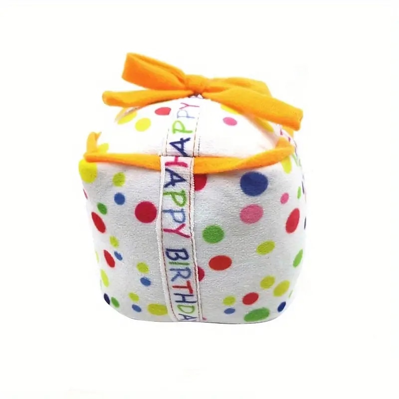 1pc Interactive Pet Birthday Cake Toy with Chew and SqueakFeatures for Fun Training and Teeth Cleaning4