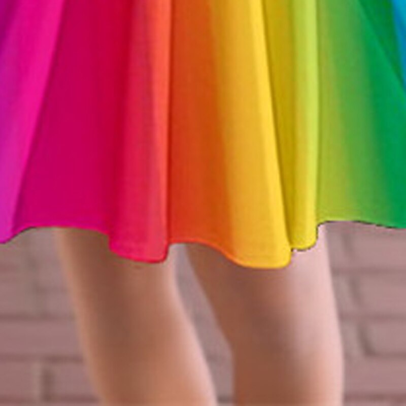 Carnival Girls' 3D Rainbow Stars Dress Long Sleeve 3D Print Spring Fall Sports & Outdoor Daily Holiday Cute Casual Beautiful Kids 3-12 Years Casual Dress A Line Dress Above Knee Polyester Regular Fit3