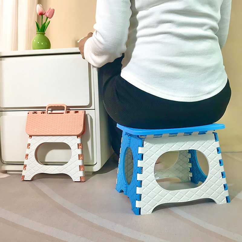 Plastic Foldable Small Stool Camping Portable Shoe Changing Stool Creative Mini Outdoor Portable Folding Stool For Home Use4
