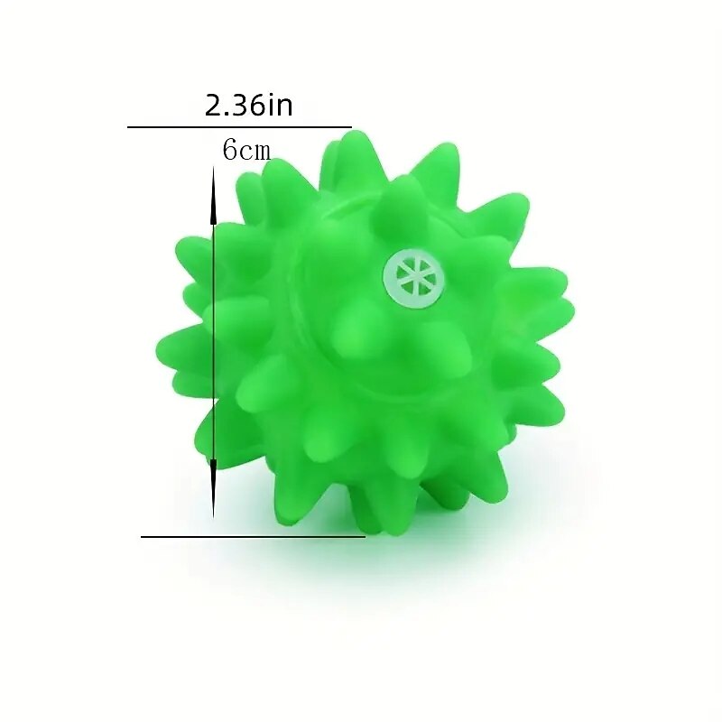 Bring Fun and Cheer to Your Pet with this Colorful Rubber Ball Toy!2