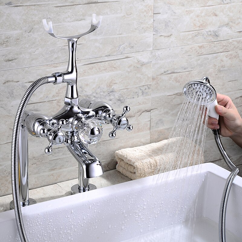 Bathtub Faucet - Modern Contemporary Electroplated Roman Tub Ceramic Valve Bath Shower Mixer Taps2