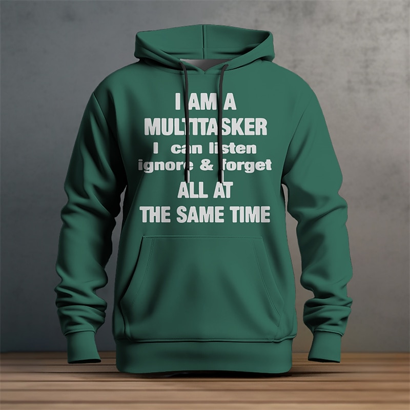 Men's Funny Multitasker Hoodie - I Can Listen, Ignore & Forget All at the Same Time - Lifestyle Humor Graphic Print4