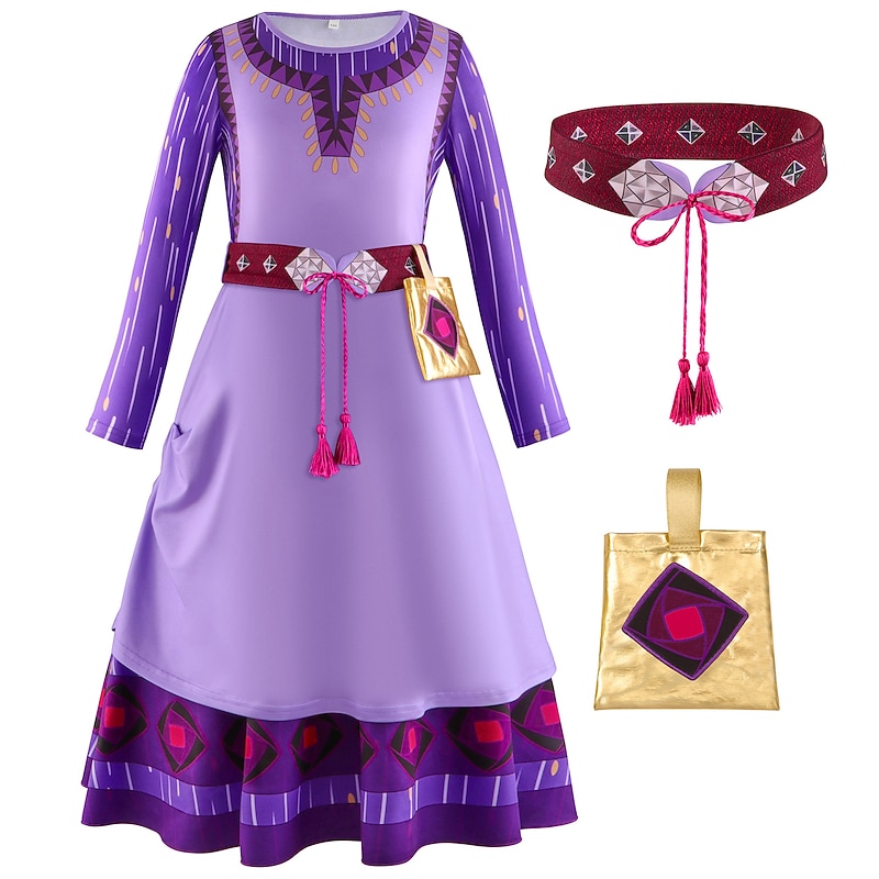 Wish Princess Asha Dress Cosplay Costume Outfits Anime Cosplay Movie Cosplay for Girls' Kid's Carnival Masquerade4