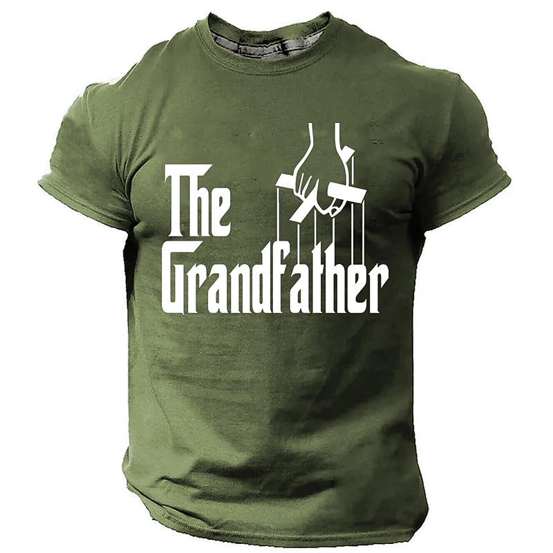 Men's Funny Grandfather Graphic T-Shirt, Godfather Parody Family Short Sleeve Design Tee
