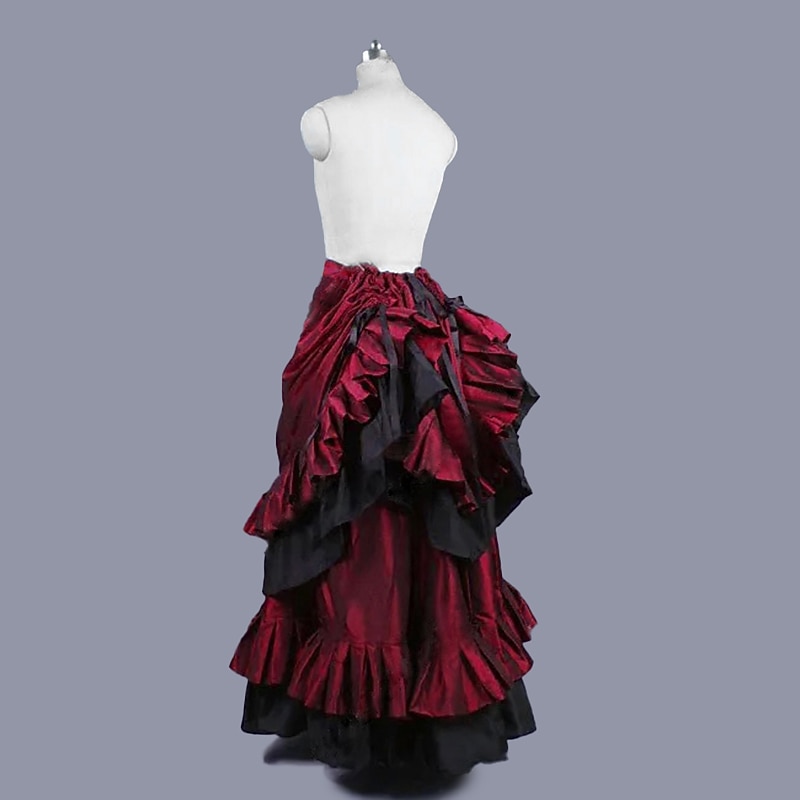 Punk & Gothic Victorian Steampunk Riding Habit Bustle Skirt Flounced Fancy Dress Women's Royal Masquerade Theater Dickens Events Carnival of Venice Adults' Skirt - Main Image