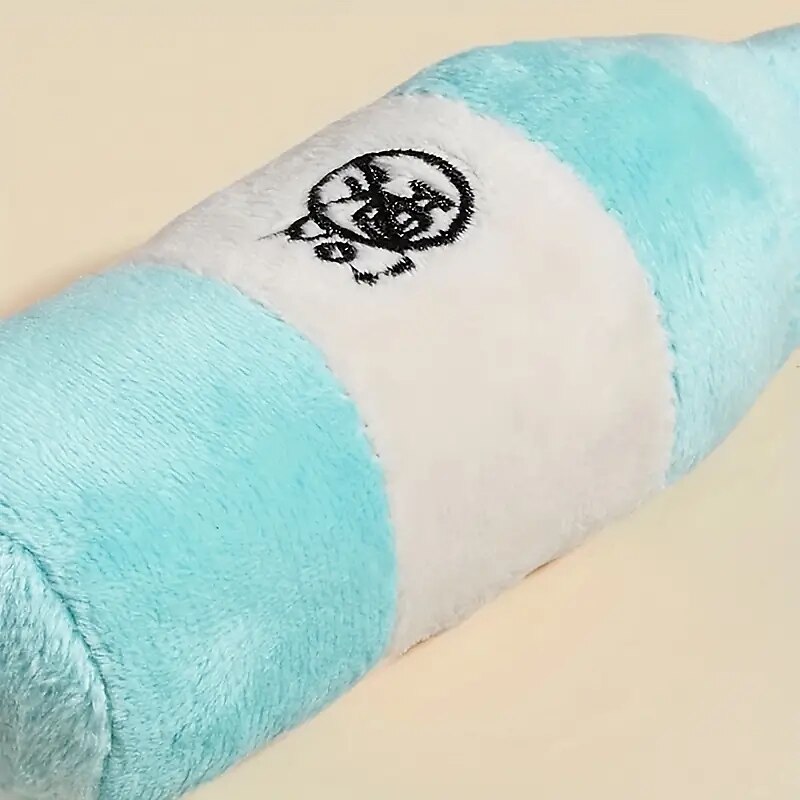 1pc Wine Bottle Design Pet Grinding Teeth Squeaky Plush ToyDurable Chew Toy For Dog Interactive Supply3