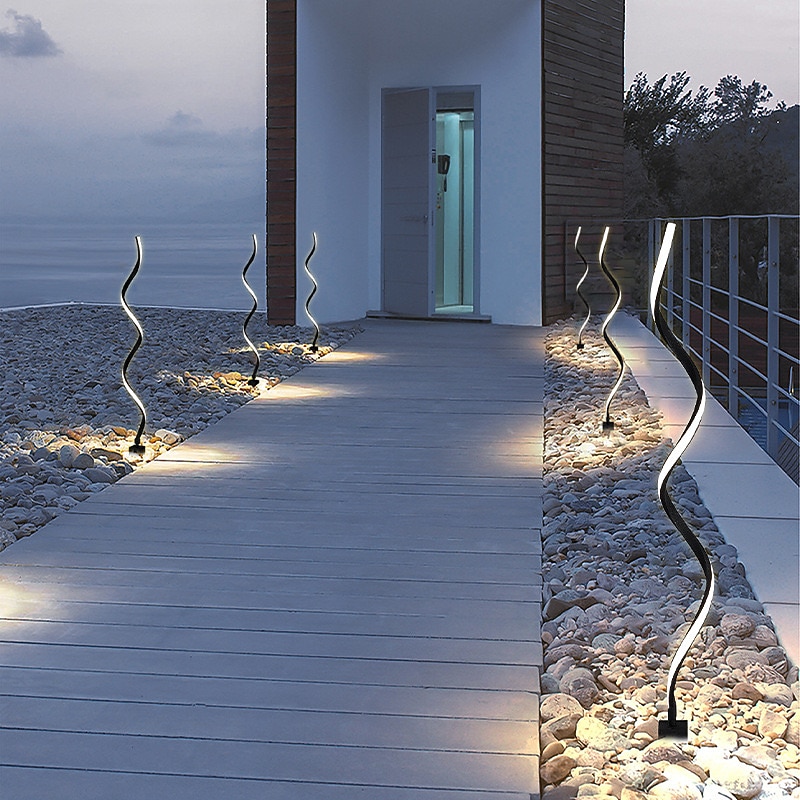 Outdoor LED Post Light Creative Twisted Seaweed Shaped Waterproof LED Modern Lawn Lights4