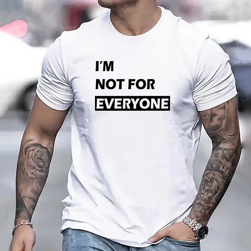 Men's Letter T Shirt Tee Top Cotton Short Sleeve Graphic Shirt Black White Red Comfortable Tee Sports Outdoor Holiday Fashion Designer Clothing2