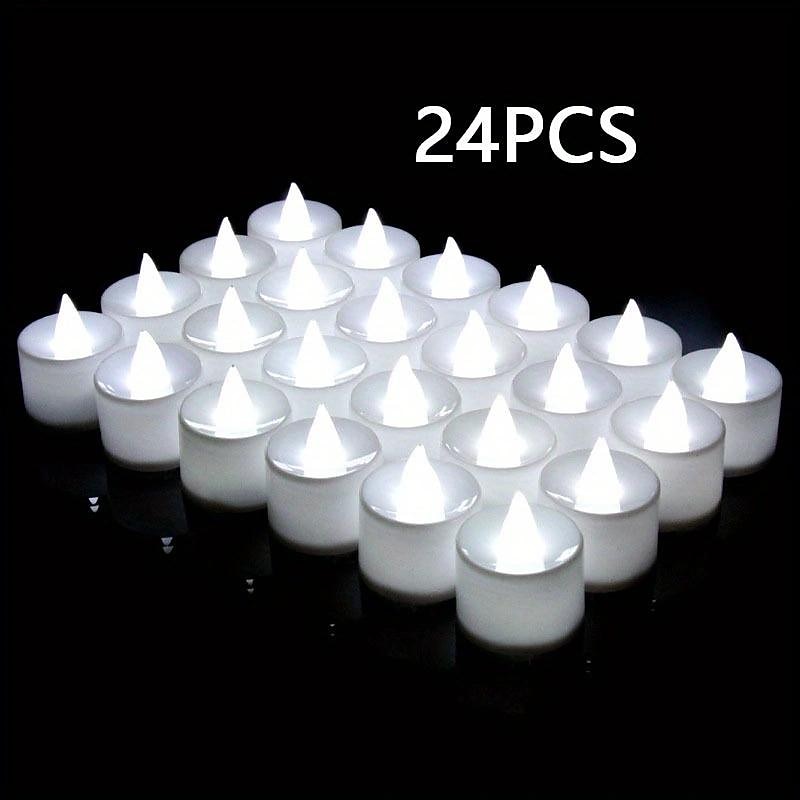 24/50pcs LED Electronic Candle Lamp, Round White Shell Nightlight, Small LED Light, For Valentine's Day, Christmas, Various Holiday Decoration3