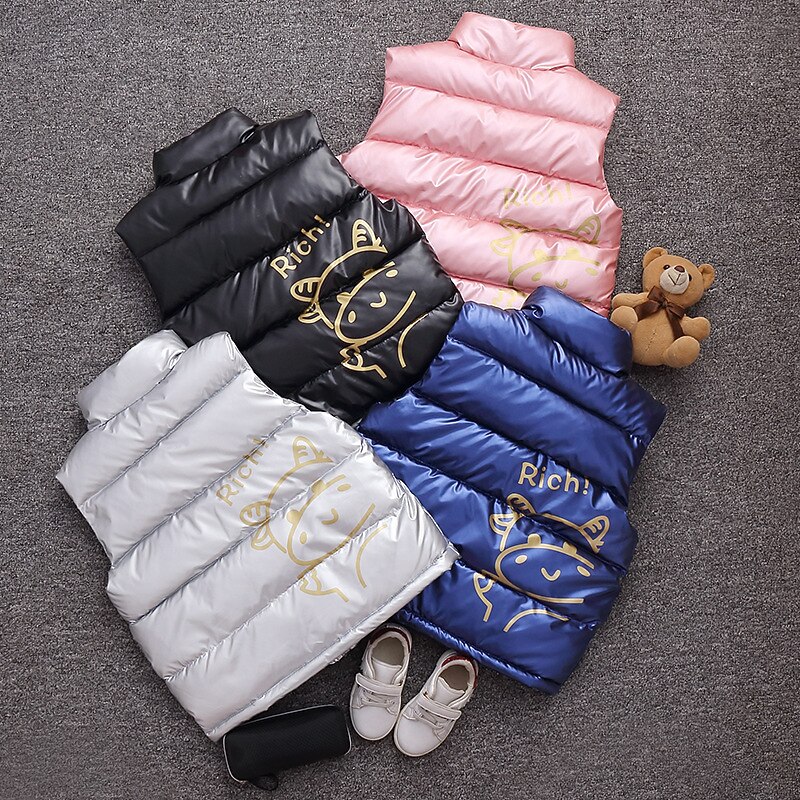 Kids Unisex Vest Coat Outerwear Solid Color Letter Sleeveless Coat School Cool Adorable Daily Colorful disposable vest-blue Colorful disposable vest-pink Colorful disposable vest-sky blue Spring Fall2