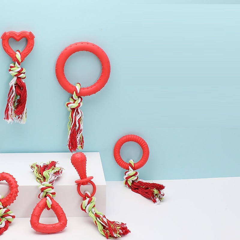 Ball Chew Toy Ball Launchers Interactive Toy Ropes with Durable Pet Exercise Pet Training Teething Rope Toy Teething Toy for Dog Cat Kitten Indoor Outdoor Pet Play4