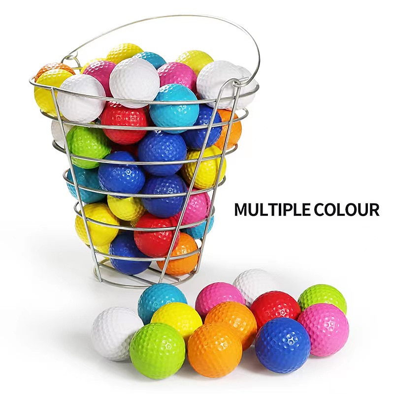 10 Pcs Pu Soft Ball Golf Practice Ball Indoor Specialized Practice Sponge Ball Foam Ball Beginner Training Ball Multi-color