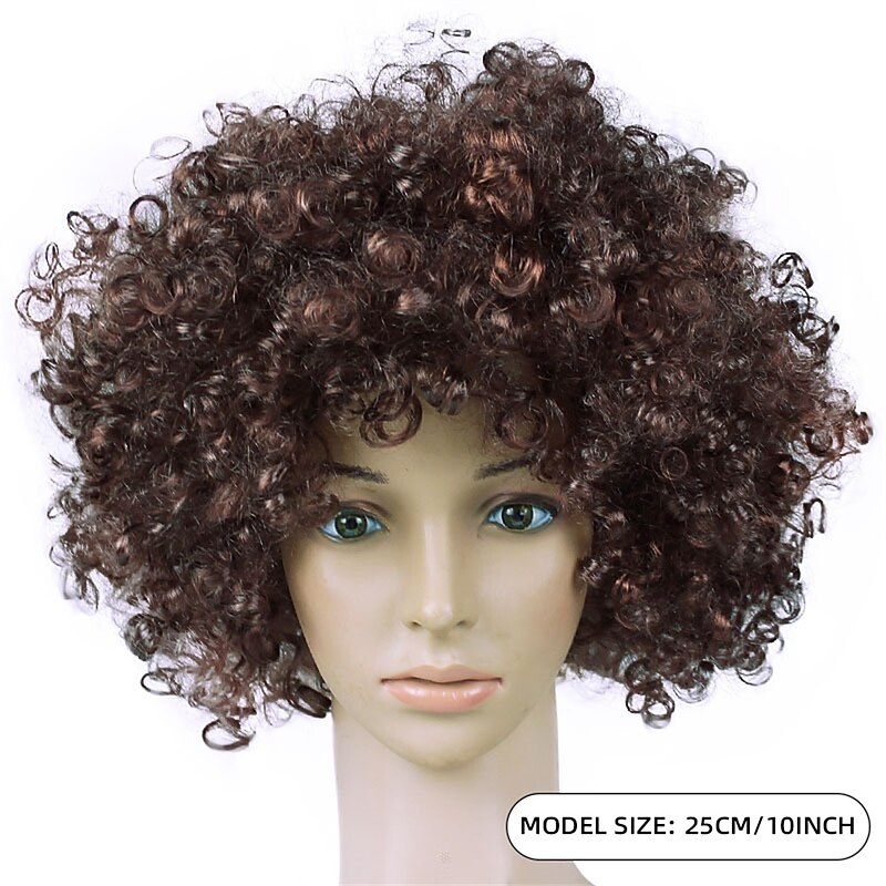 Rainbow Clown Wig Costume Accessories Short Colorful Afro Hair Wig for Kid Women Men Adults 70s 80s Carnival Parties Carnivals Pretend Play3