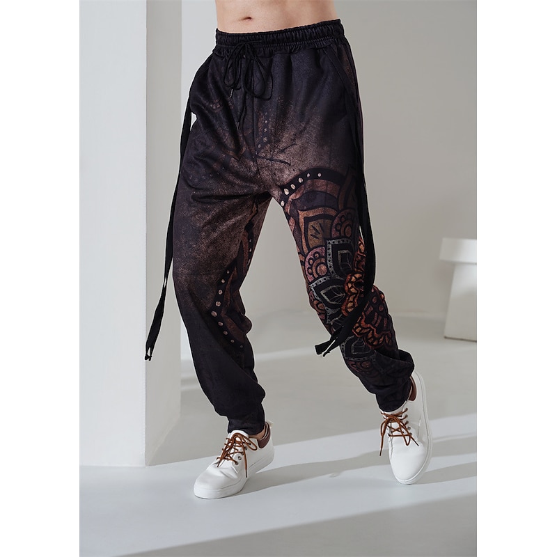 Men's Sweatpants Joggers Trousers Drawstring Elastic Waist 3D Print Graphic Prints Comfort Breathable Sports Outdoor Casual Daily Cotton Blend Terry Streetwear Designer Blue Purple Micro-elastic4