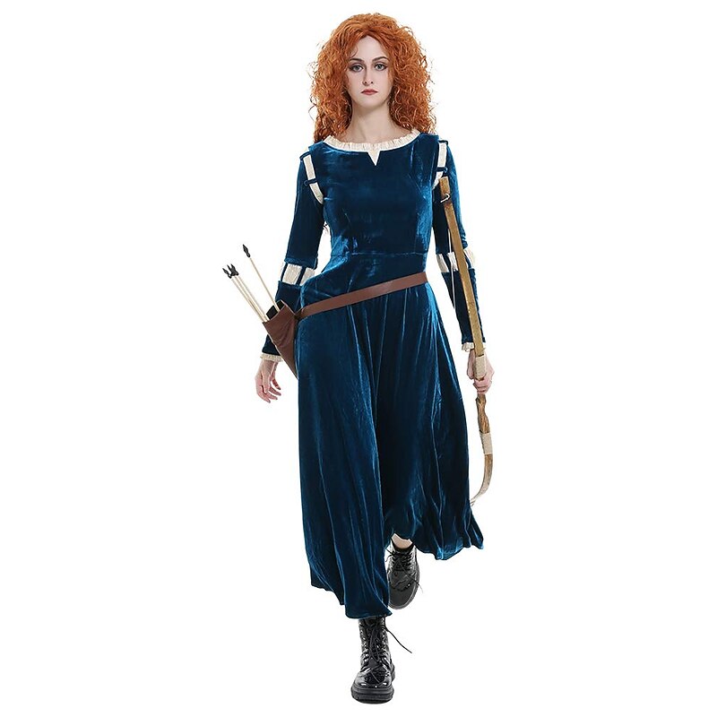 Women's Princess Brave Adult Cosplay Costume Medieval Viking Outfits Irish Dress Blouse Quiver 3 PCS LARP Party Carnival2