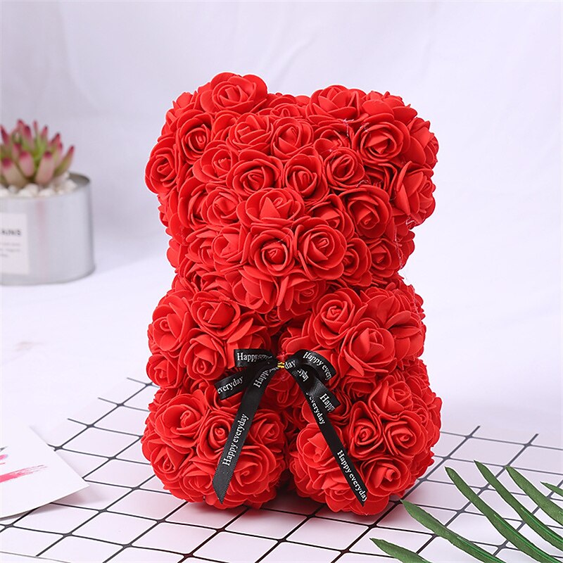 Women's Day Gifts Valentine's Day Gift Creativity 25cm Rose Bear teddy day Gift Box Pe Flower Romantic Foam Bear Hug Bear Mother's Day Gifts for MoM2