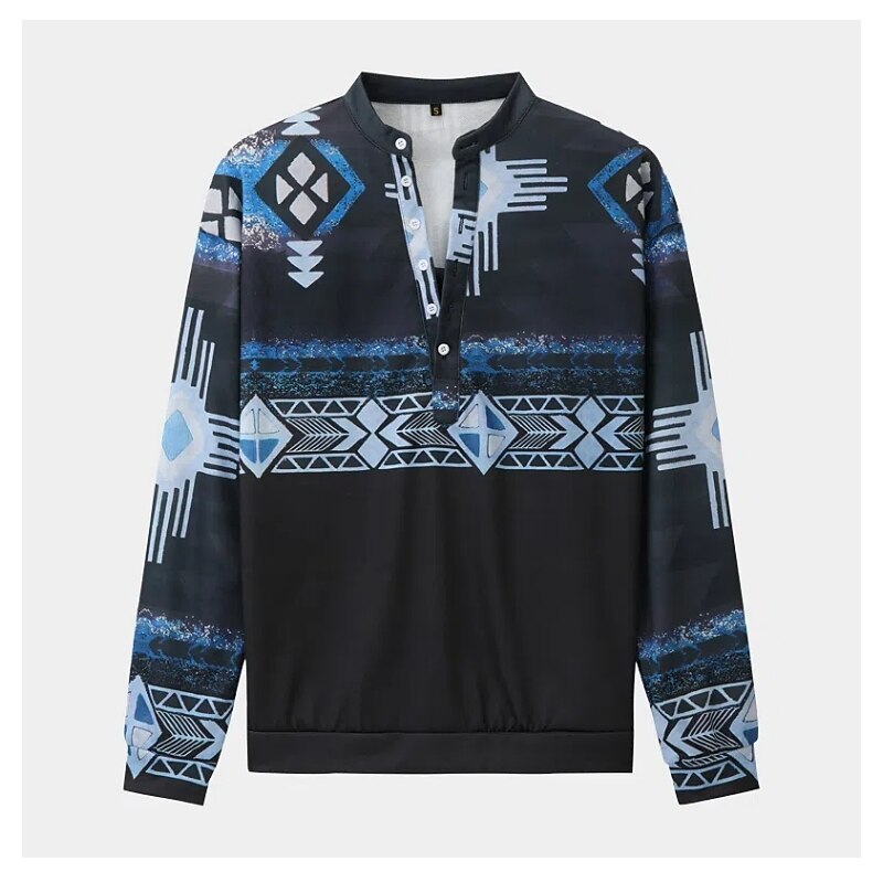 Men's Bohemian Style Graphic Prints Sweatshirt Pullover Long Sleeve Sweatshirt Standing Collar Streetwear Designer Ethnic 3D Print Casual Daily Sports Print Spring & Summer2