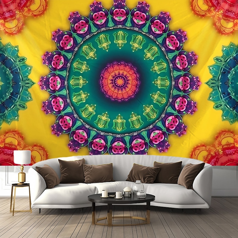 Mandala Bohemian Hanging Tapestry Hippie Wall Art Large Tapestry Mural Decor Photograph Backdrop Blanket Curtain Home Bedroom Living Room Decoration4