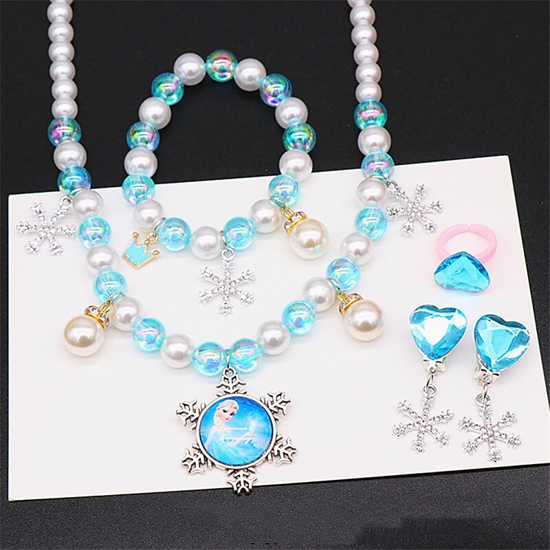 Children's Pearl Necklace Bracelet Set Unicorn Necklace Girl Baby Accessories Children's Necklace4