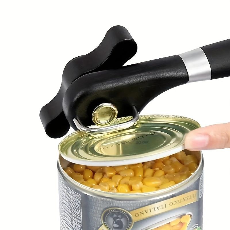 1pc Stainless Steel Can Opener - Easy Single-Handed Operation for Canning and Bottle Opening3