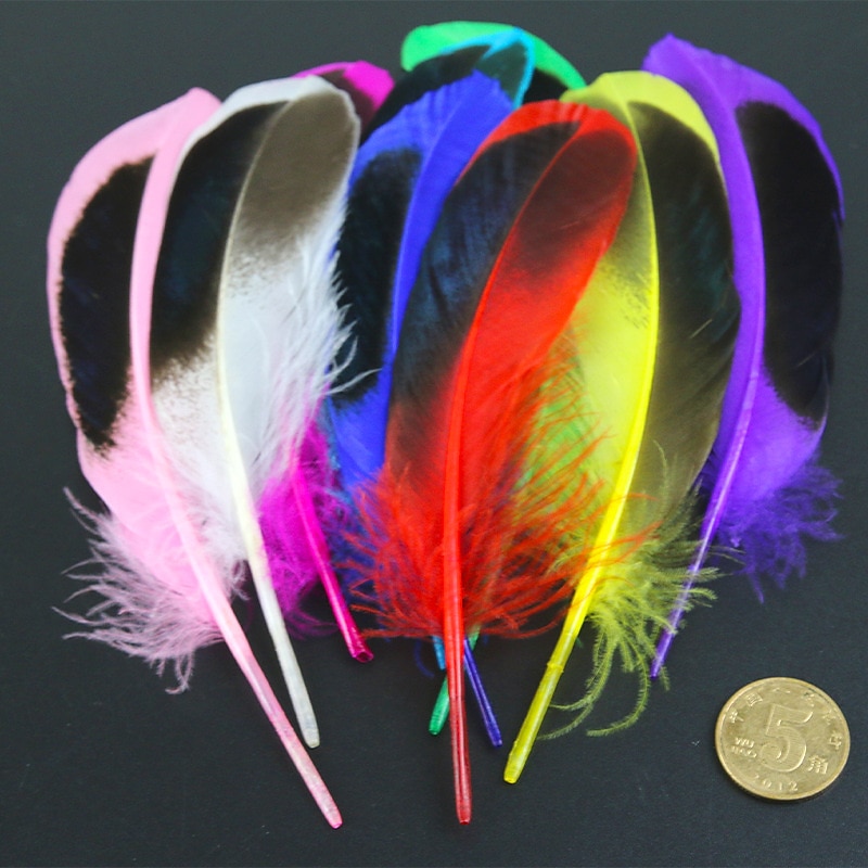 50 Pcs Red Duck Feather 4-6 Inch 10-15cm Bulk Natural Feather Crafts Carnival Party Clothing Hat Accessories Decorations