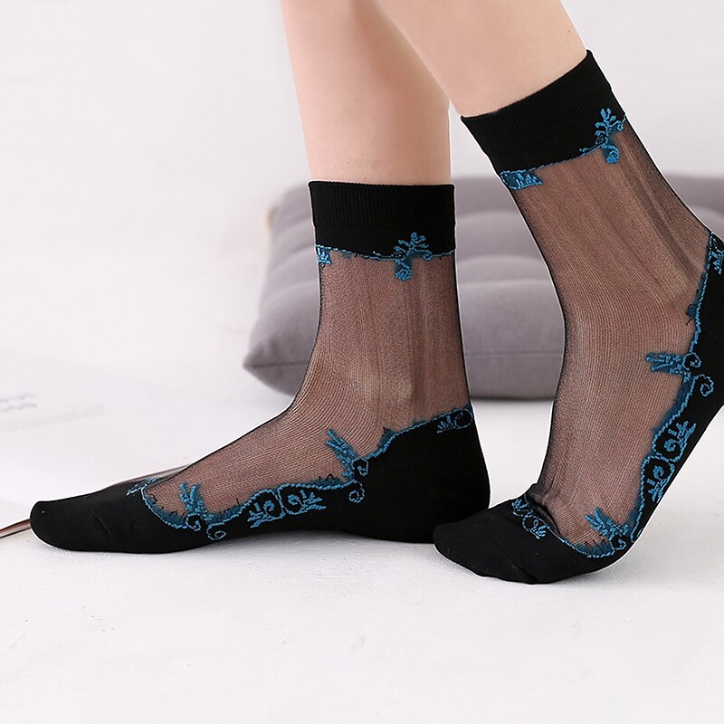 Women's Crew Socks Wedding Work Daily Flower Sexy Lolita 1 Pair2