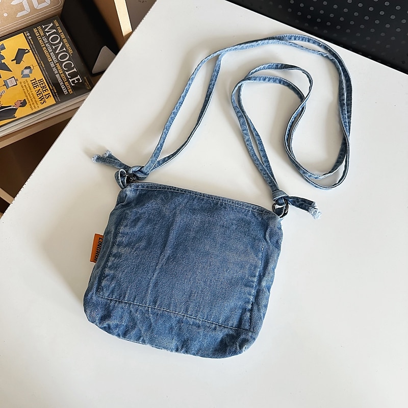 Vintage Denim Crossbody Bag – Casual Lightweight Shoulder Purse for Women, Trendy Everyday Messenger Bag3