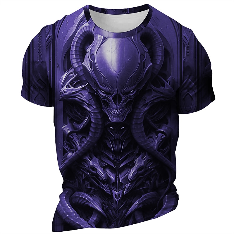 Men's Graphic Monster T Shirt Short Sleeve T shirt 3D Print Crew Neck Shirt Daily Designer Retro Vintage Sports Outdoor Holiday Going out Black Blue Red Spring & Summer Clothing Apparel S M L XL 2XL4