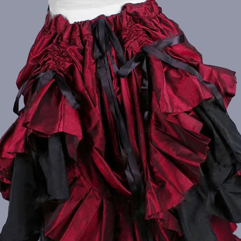 Punk & Gothic Victorian Steampunk Riding Habit Bustle Skirt Flounced Fancy Dress Women's Royal Masquerade Theater Dickens Events Carnival of Venice Adults' Skirt4