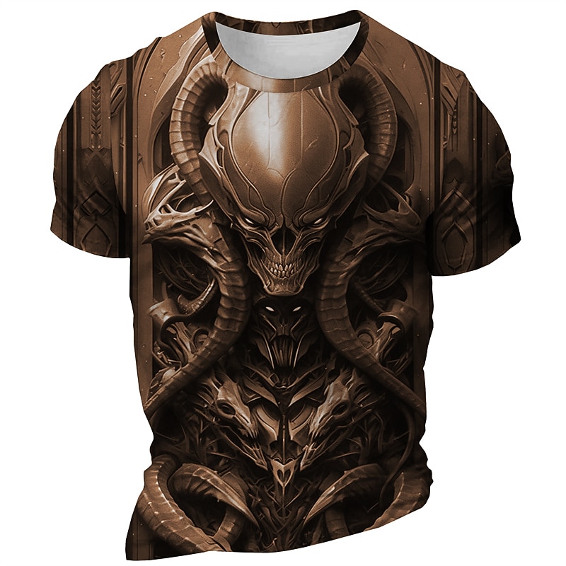 Men's Graphic Monster T Shirt Short Sleeve T shirt 3D Print Crew Neck Shirt Daily Designer Retro Vintage Sports Outdoor Holiday Going out Black Blue Red Spring & Summer Clothing Apparel S M L XL 2XL2