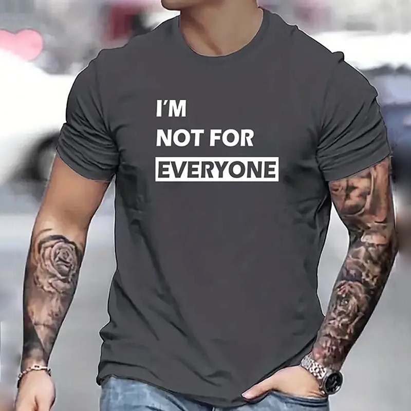 Men's Letter T Shirt Tee Top Cotton Short Sleeve Graphic Shirt Black White Red Comfortable Tee Sports Outdoor Holiday Fashion Designer Clothing3